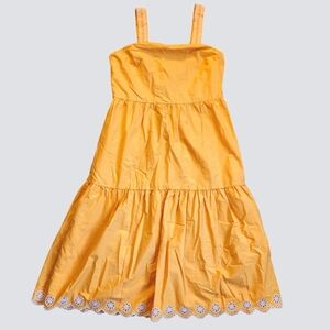J. Crew Factory dress safflower‎ white eyelet tiered zip back beachy size Medium